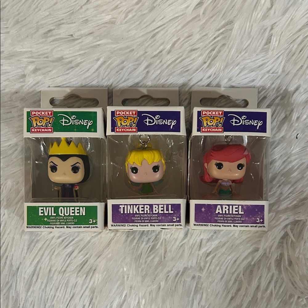 Funko Pocket Pop! Disney Keychain Set - Evil Queen, Tinker Bell, Ariel